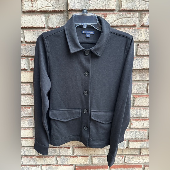 Brooks Brothers Heather Black Blazer Mid-Layer Stretch Button Jacket Size Small - Picture 2 of 10